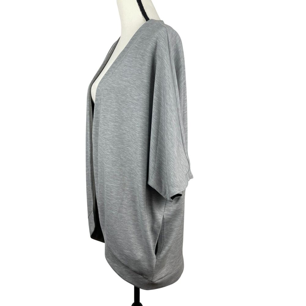 White House Black Market WKND Open Front Cardigan One Size Gray Short Sleeve - Picture 5 of 12